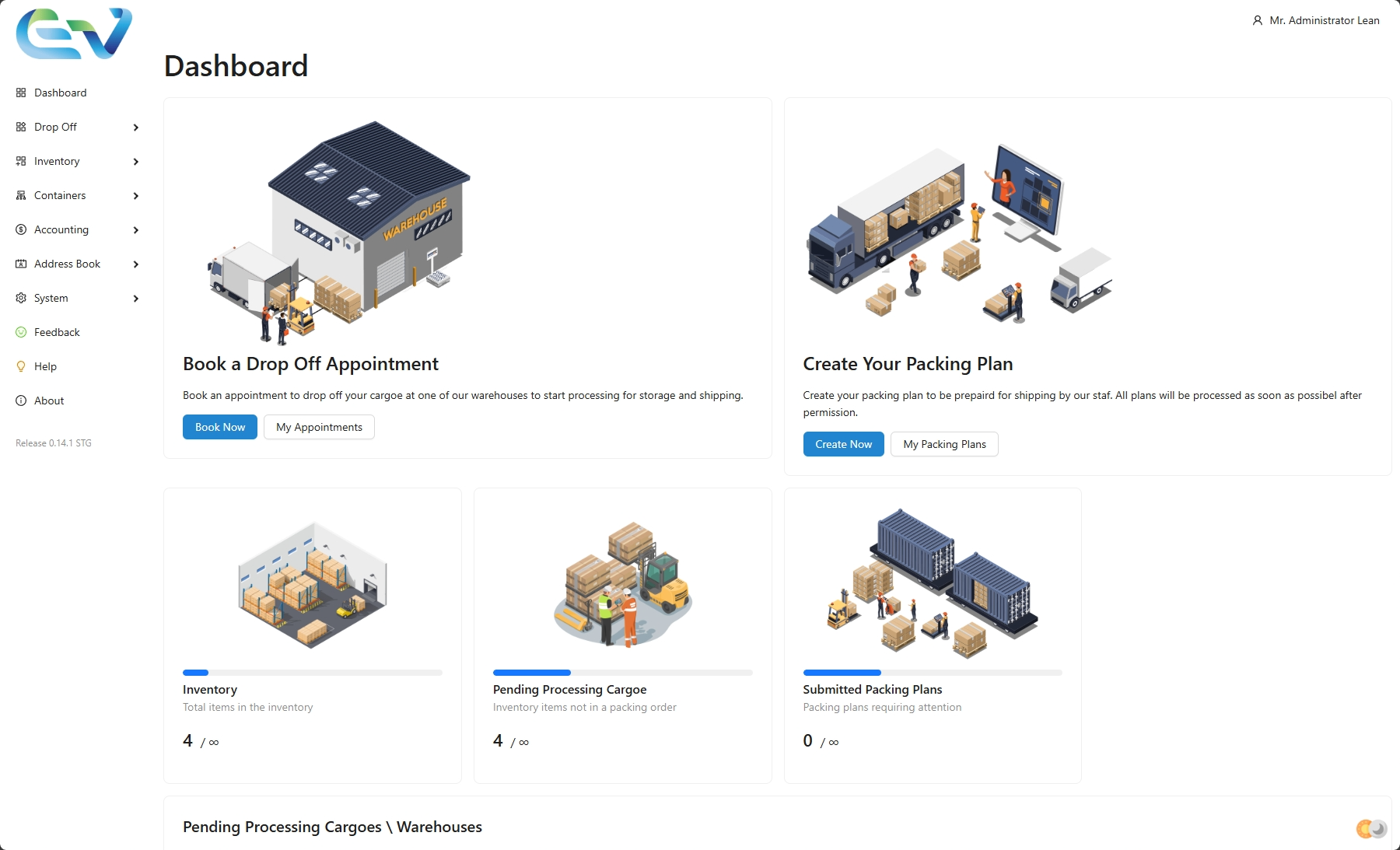 Dashboard of all the features that makes Electronic Vessel The best logistics software 2025